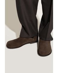 Fendi - Suede Ankle Boots 'Ff Squared' - Lyst