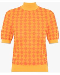 Tory Burch Top With Geometric Pattern - Orange