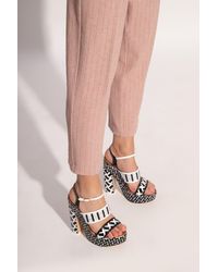 Sophia Webster Satin X Loveshackfancy Celia Platform Sandals in Pink & Blue (Pink) | Lyst