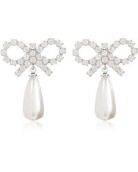 Self-Portrait - Earrings With Shimmering Crystals - Lyst