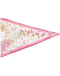 Ferragamo - Asymmetrical Scarf With Floral Motif - Lyst