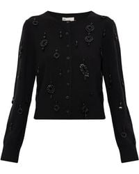 Tory Burch - Cardigan Finished With Shimmering Sequins - Lyst