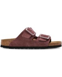 Birkenstock - 'Arizona Cushion Buckle Suede' Slides - Lyst