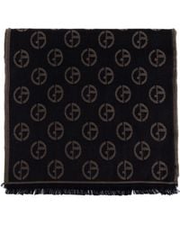 Giorgio Armani - Wool Scarf With Monogram - Lyst