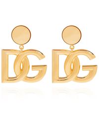 Dolce & Gabbana - Clip-On Earrings With Dg Logo - Lyst