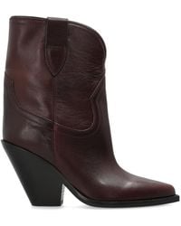 Isabel Marant - Leather Heeled Ankle Boots 'Leyane' - Lyst