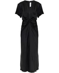 Victoria Beckham - Satin Dress With Draping - Lyst