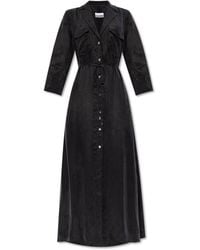Ganni - Dress With A Waist Belt - Lyst
