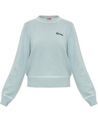 KENZO - Wool Sweater With Appliquéd Logo - Lyst