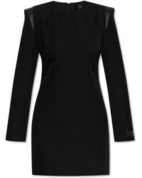 Versace - Dress With Leather Inserts - Lyst