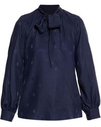 Etro - Silk Top With Tie-Neck - Lyst