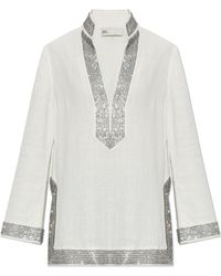 Tory Burch - Tunic With Shimmering Crystals - Lyst