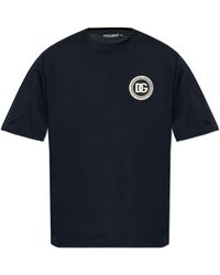 Dolce & Gabbana - T-Shirt With Logo Patch - Lyst