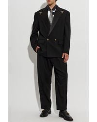 Versace - Wool Blazer With Sewn-In Appliqués - Lyst