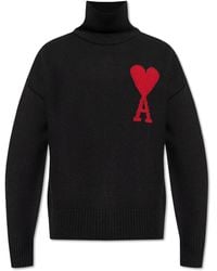 Ami Paris - Ami De Coeur Wool Turtleneck Sweater - Lyst