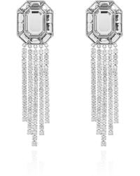 Self-Portrait - Earrings With Shimmering Crystals - Lyst