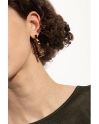 Saint Laurent - Mono Earring With Logo - Lyst