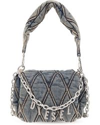 DIESEL - Charm-D S Denim Shoulder Bag - Lyst