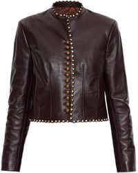 Etro - Leather Jacket With Studs - Lyst