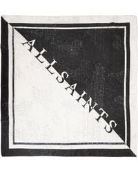 AllSaints - Silk Scarf "Script" - Lyst