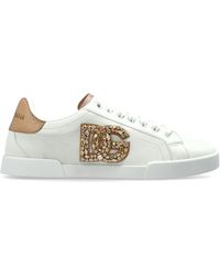 Dolce & Gabbana - Leather Sports Shoes With Logo - Lyst