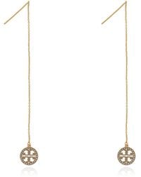 Tory Burch - Long Earrings With Shimmering Crystals - Lyst
