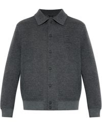 Fendi - Wool Jacket With Embossed Logo - Lyst