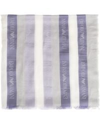 Emporio Armani - Scarf With Striped Pattern - Lyst