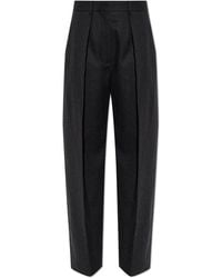 Victoria Beckham - Wool Pleated Trousers - Lyst