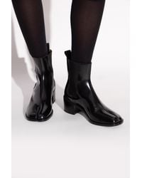 Maison Margiela - Heeled Ankle Boots With "Tabi" Cut-Out - Lyst