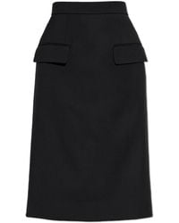 McQueen - Wool Skirt With Pockets - Lyst