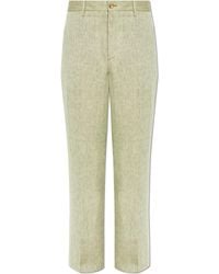 Etro - Linen Trousers With A Herringbone Pattern - Lyst