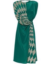 Versace - Silk Dress With Shimmering Crystals - Lyst