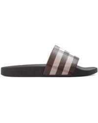 Burberry Slides With Logo - Brown