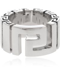 Versace - Ring With Greek Pattern - Lyst