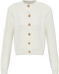 Balmain - Wool Cardigan With Shoulder Pads - Lyst
