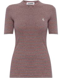Jil Sander - Striped Pattern T-Shirt - Lyst