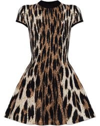Balmain - Dress With Animal Print - Lyst