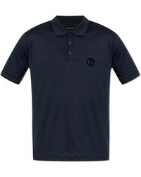 Giorgio Armani - Polo With A Logo And Velvety Finish - Lyst