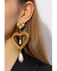 Moschino - Brass Clip-on Earrings, - Lyst