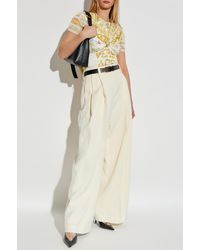 Versace - Top With Decorative Draping And A Safety Pin - Lyst