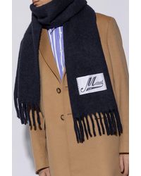 Marni - Wool Scarf With Logo - Lyst