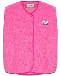 American Vintage - Furry Vest With Logo Patch - Lyst