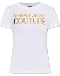 Versace Jeans Couture - T-Shirt With Printed Logo - Lyst