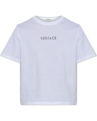 Versace - T-Shirt With A Shimmering Logo - Lyst