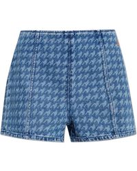 Perfect Moment - Denim Shorts With Houndstooth Pattern - Lyst