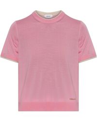 Versace - Wool Top With Embroidered Logo - Lyst