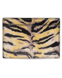 KENZO - Leather Cardholder With Logo - Lyst