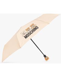 Moschino Folding Umbrella With Decorative Handle in Purple Womens Accessories Umbrellas 