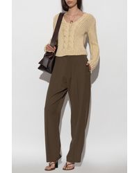 Jil Sander - Wool Sweater With Decorative Knit - Lyst